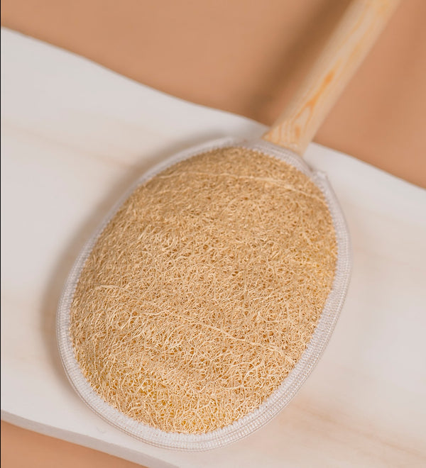 Natural Egyptian Loofah Bundle Wooden Back Scrubber + Glove+ Pad + Long Body Scrubber - NILE SCRUBZ